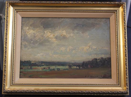 Reginald Grange Brundrit R.A. (1883-1960) Open landscape, 10 x 14in.